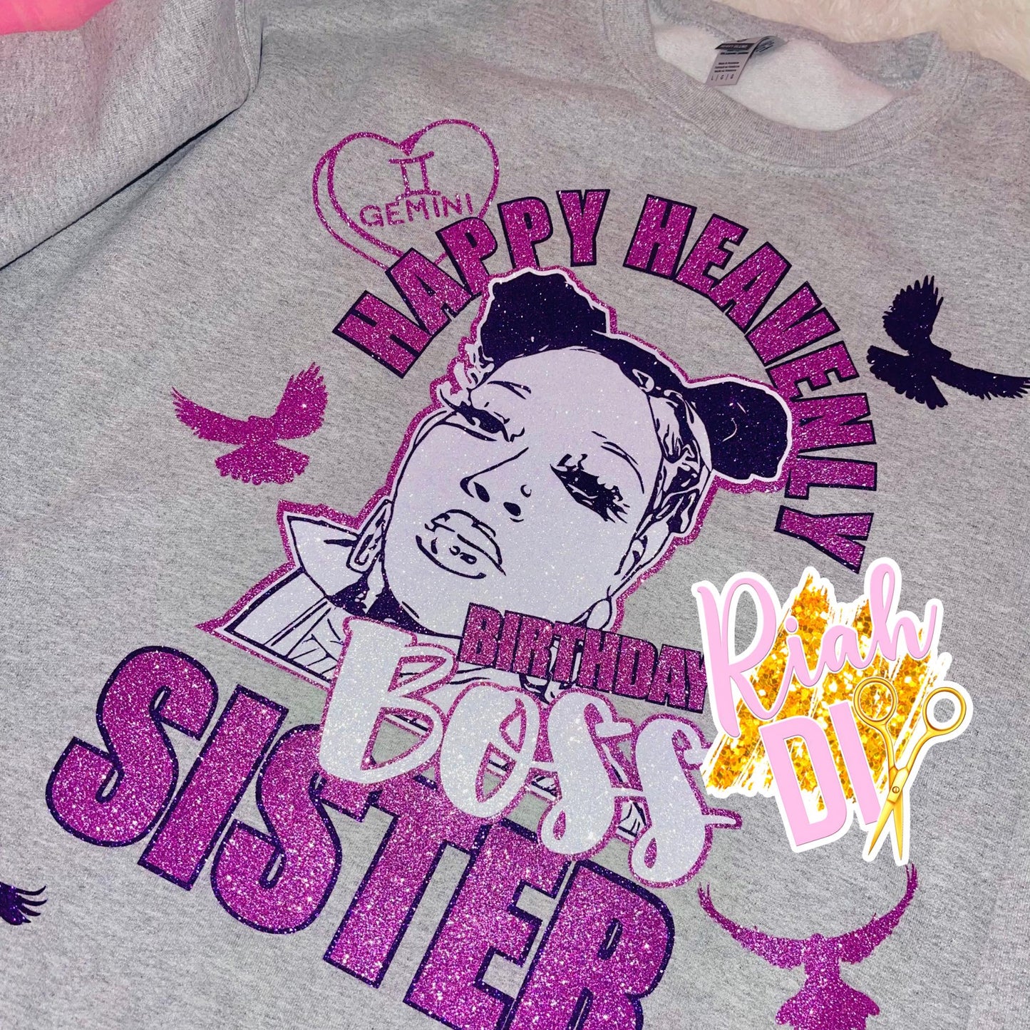 Adult Glitter Face Sweatshirt
