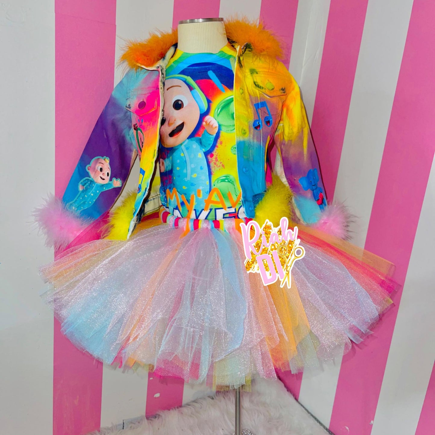 Conjunto de tutú y chaqueta vaquera para niña