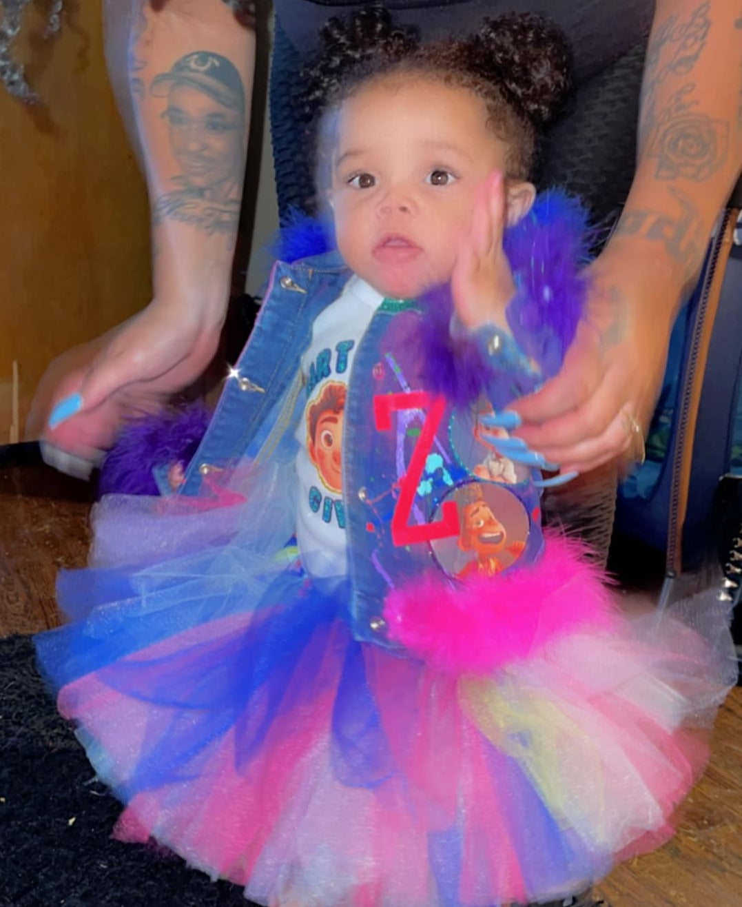 Conjunto de tutú y chaqueta vaquera para niña