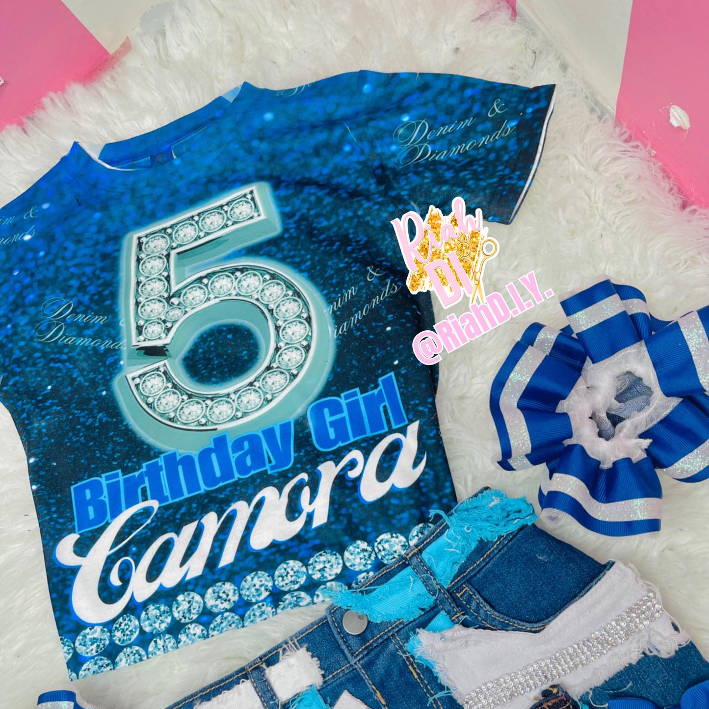 Conjunto de falda vaquera juvenil con camiseta 3D