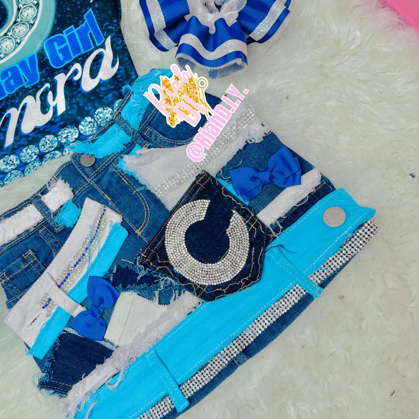 Conjunto de falda vaquera juvenil con camiseta 3D