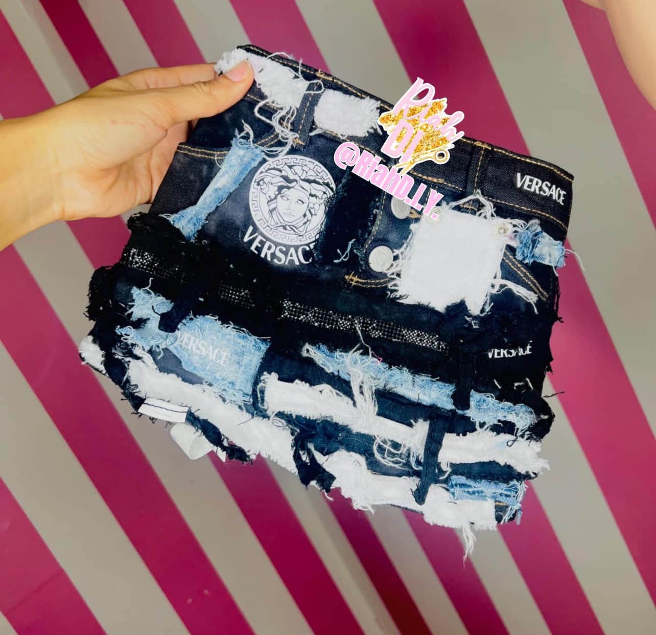 Falda vaquera desgastada apilada para bebé/niño