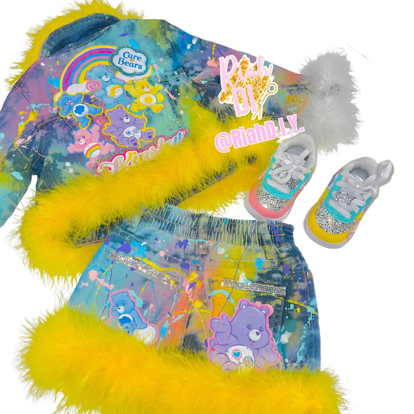 Conjunto de falda y short vaquero para niña