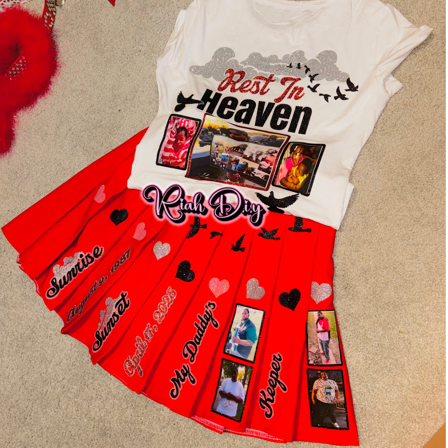 Custom Memorial Tribute Outfit – “My Daddy’s Keeper” Two-Piece Set