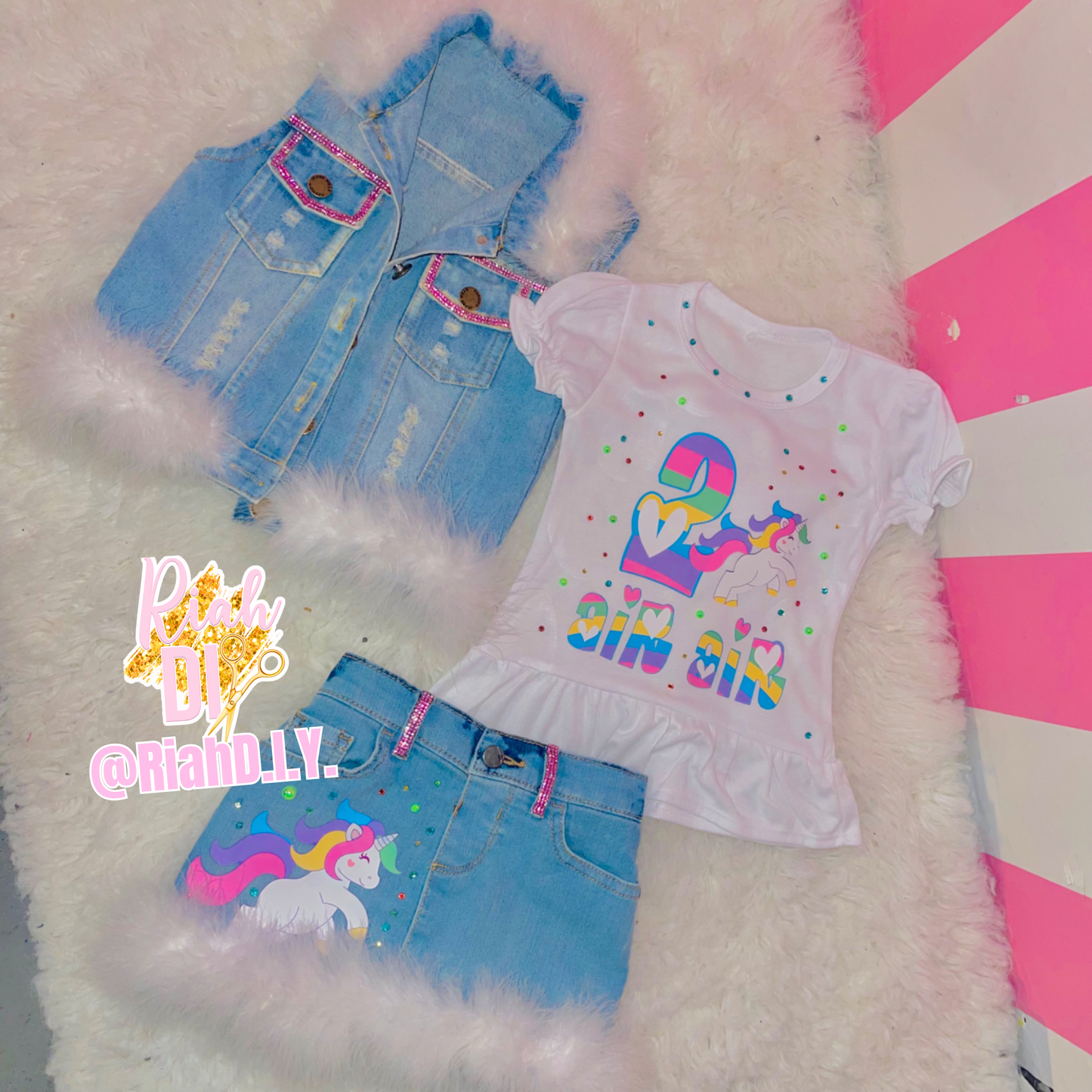 Conjunto de unicornio arcoíris