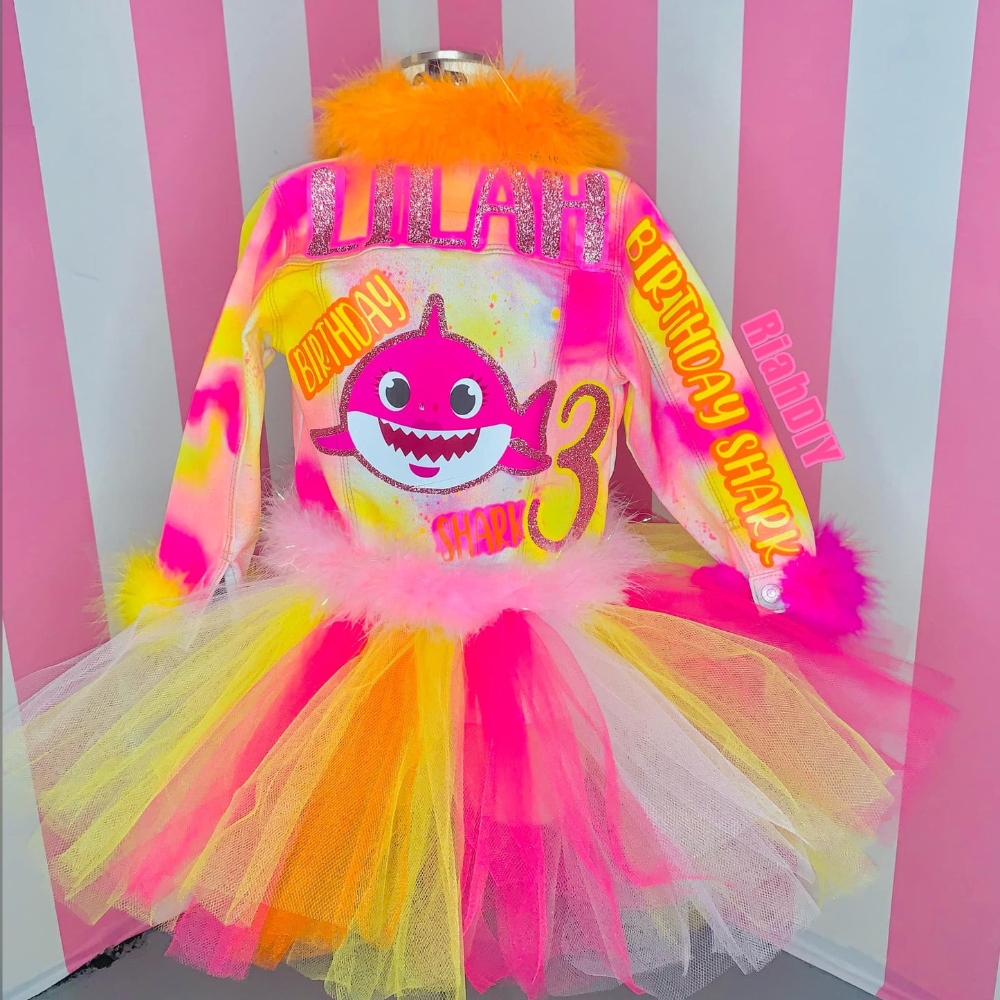 Conjunto de tutú y chaqueta vaquera para niña