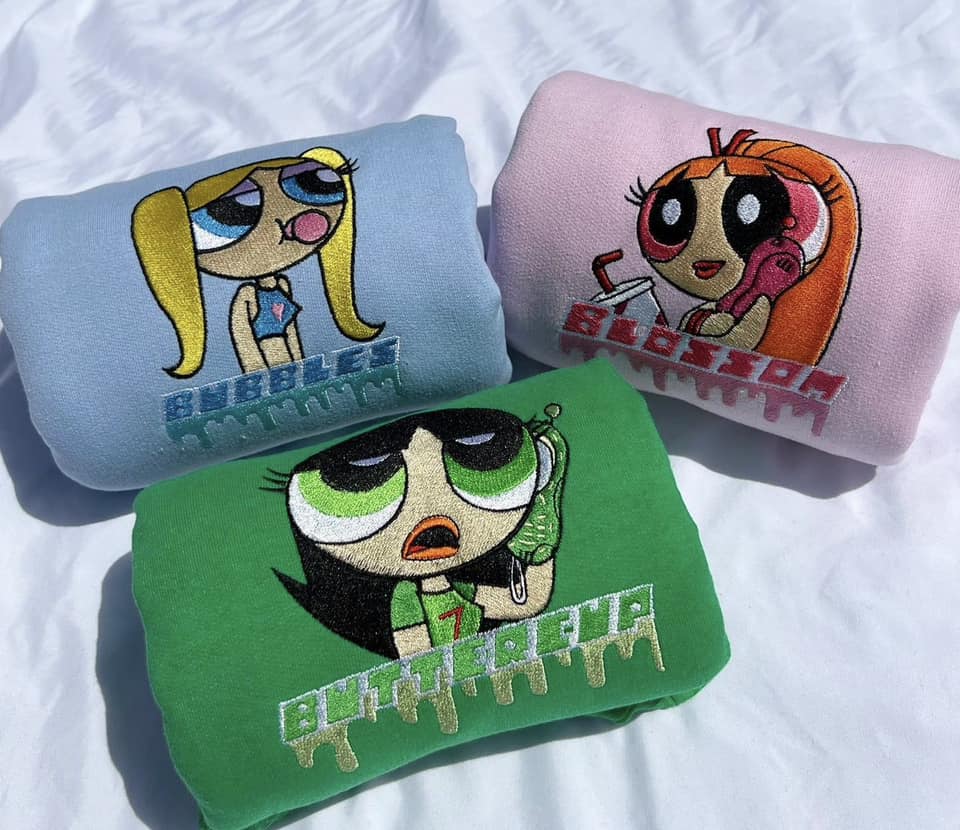 Powerpuff Girl Aesthetic Embroidered Sweatshirt