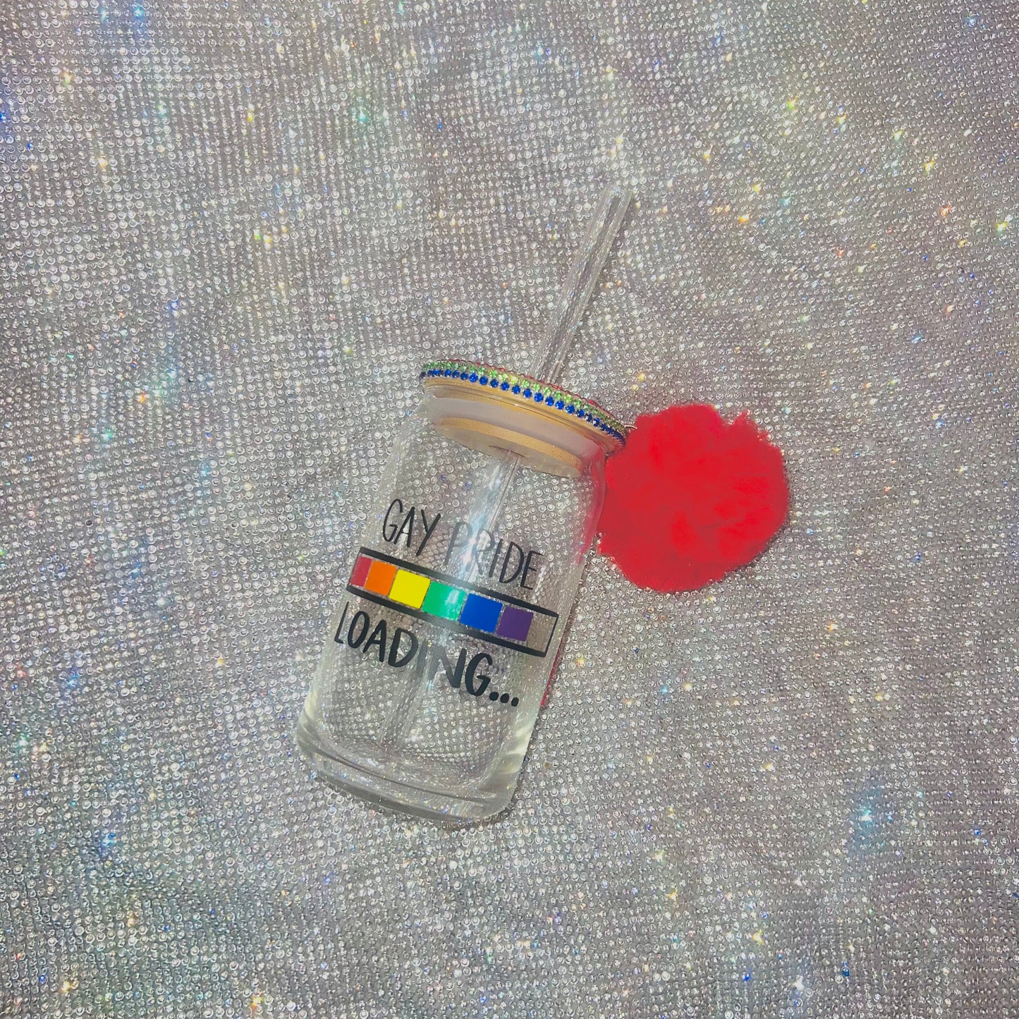 Orgullo Cargando... Vaso de lata de vidrio