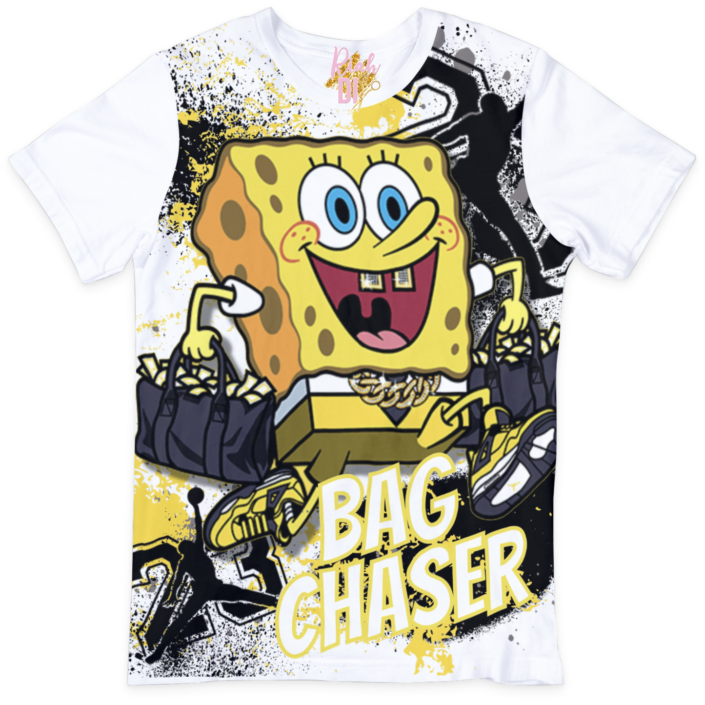 Spongebob Bag Chaser Lightning 4's 3D Tee
