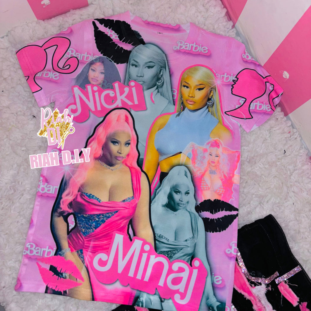 Conjunto de falda vaquera juvenil con camiseta 3D