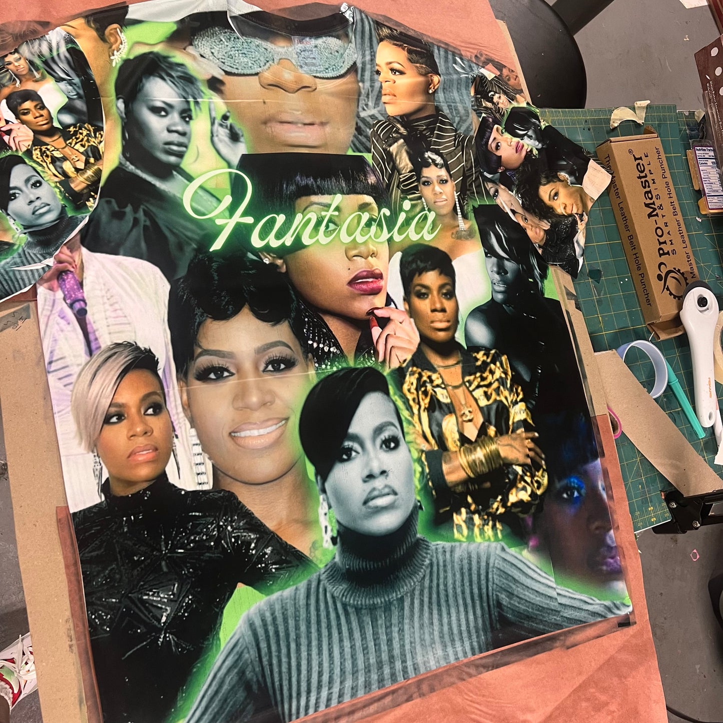 Camiseta con collage 3D