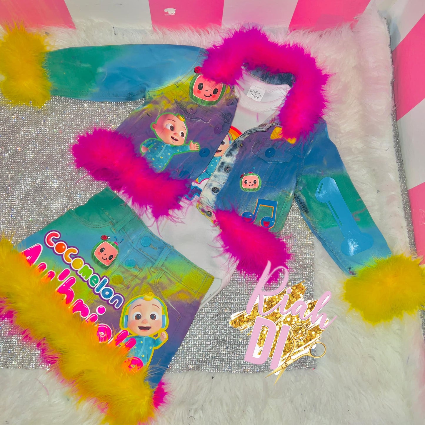 Conjunto de falda y short vaquero para niña