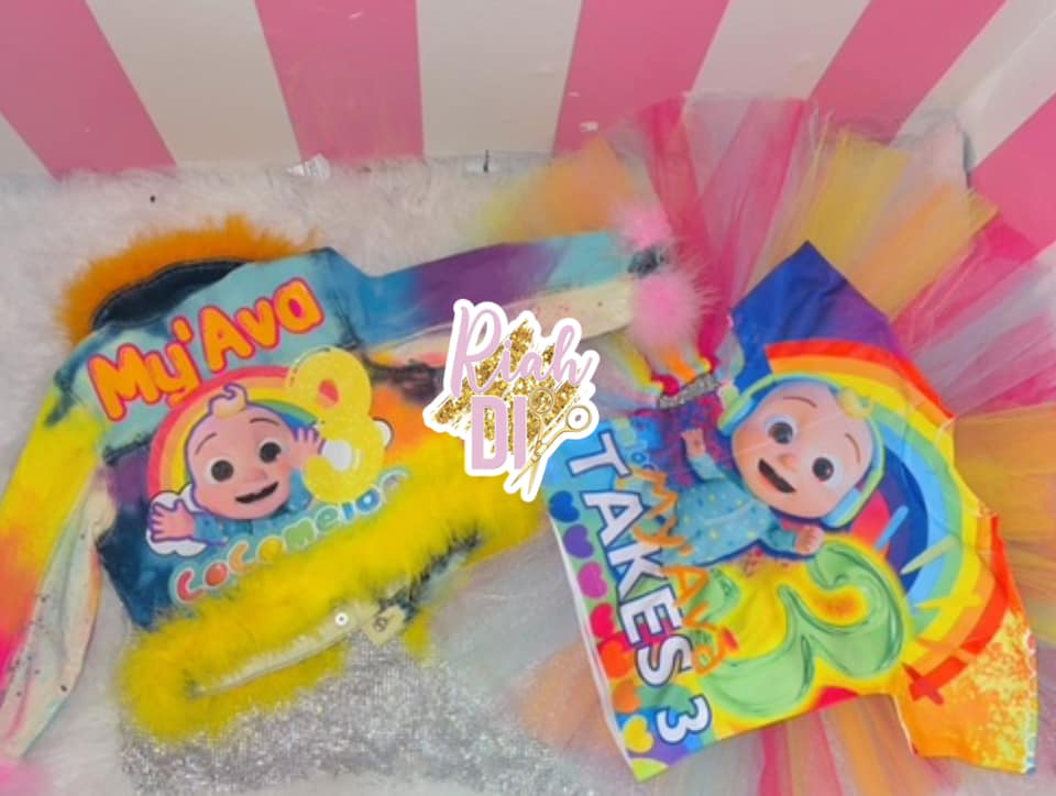 Conjunto de tutú y chaqueta vaquera para niña