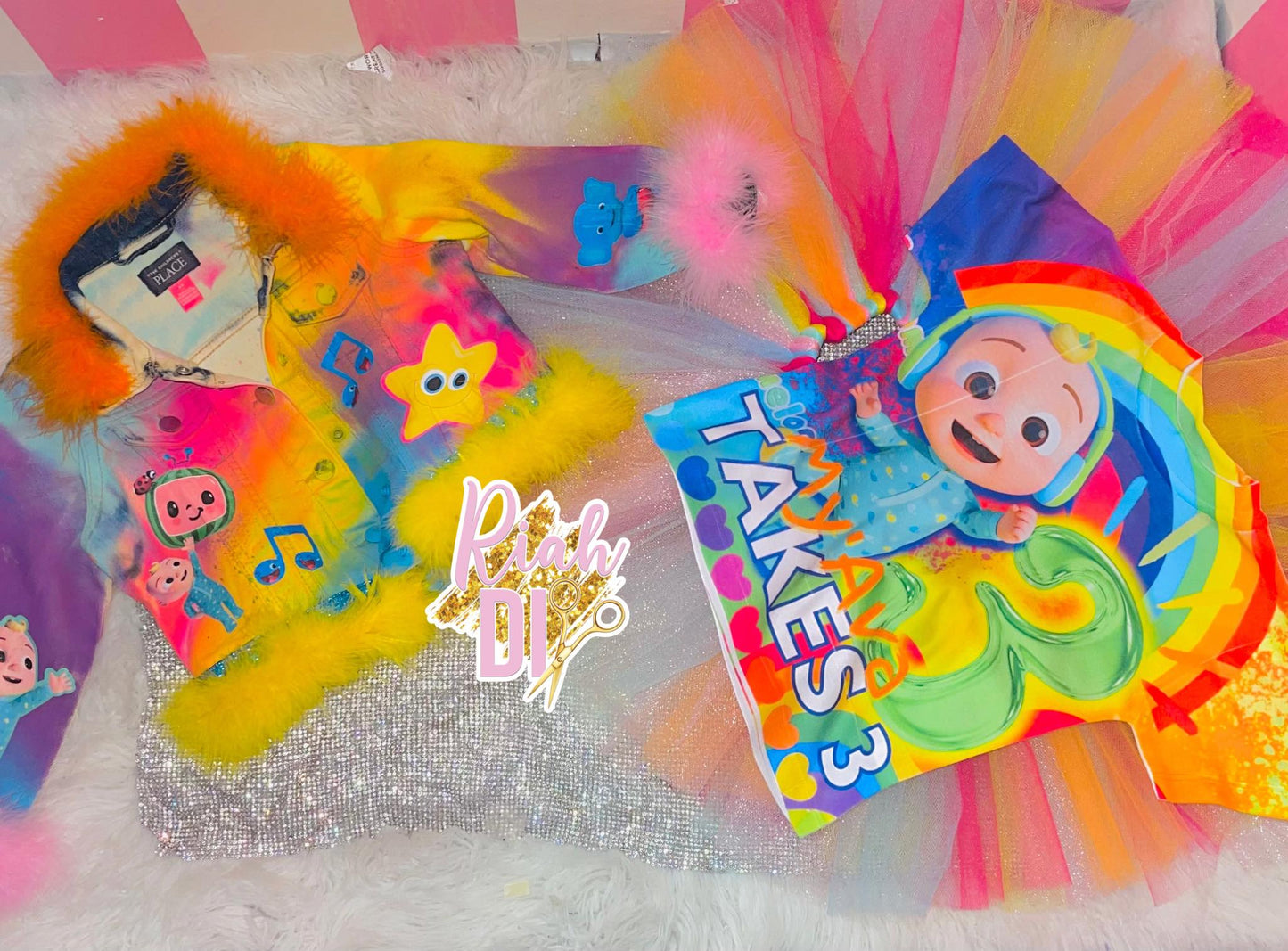 Conjunto de tutú y chaqueta vaquera para niña