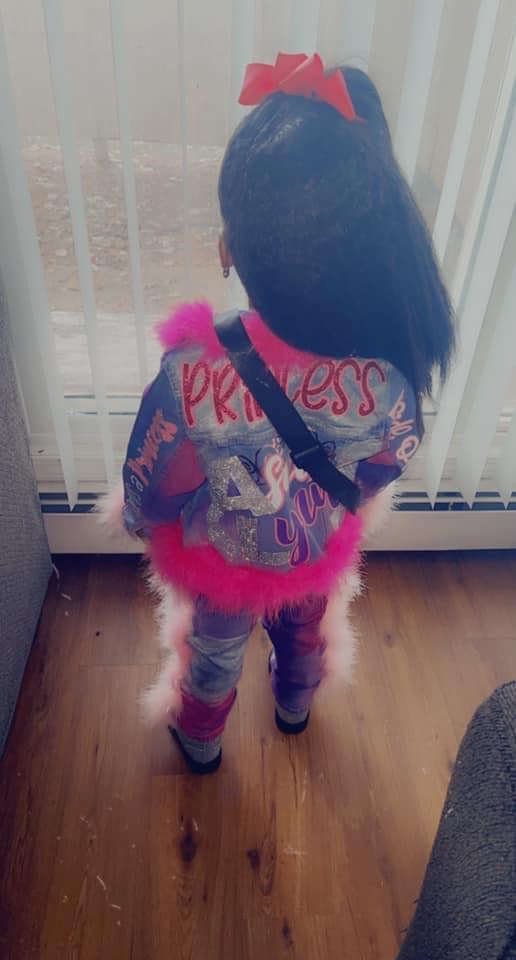 Conjunto de chaqueta y pantalón vaquero para niña