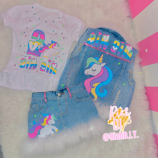 Conjunto de unicornio arcoíris