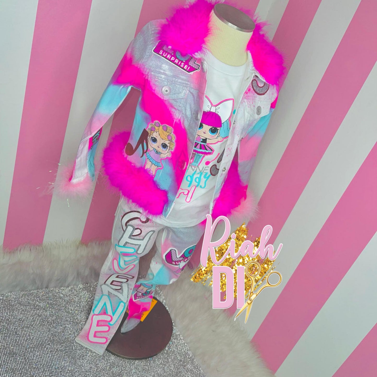 Conjunto de chaqueta y pantalón vaquero para niña