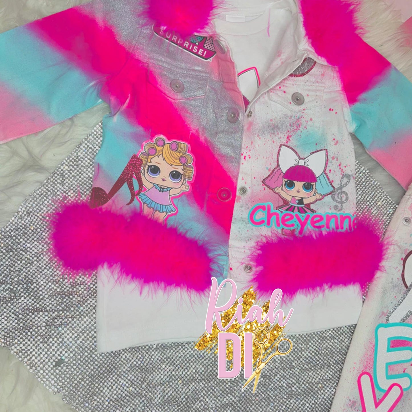 Conjunto de chaqueta y pantalón vaquero para niña