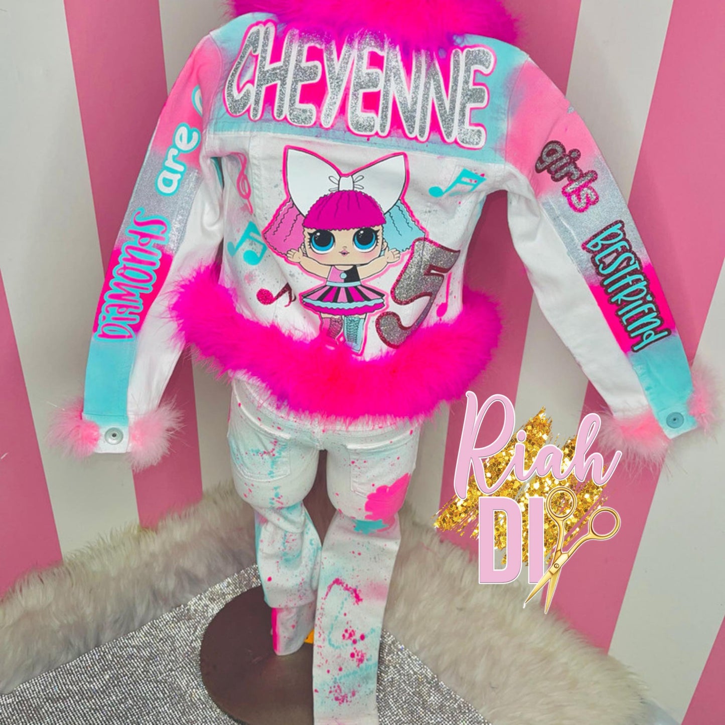 Conjunto de chaqueta y pantalón vaquero para niña