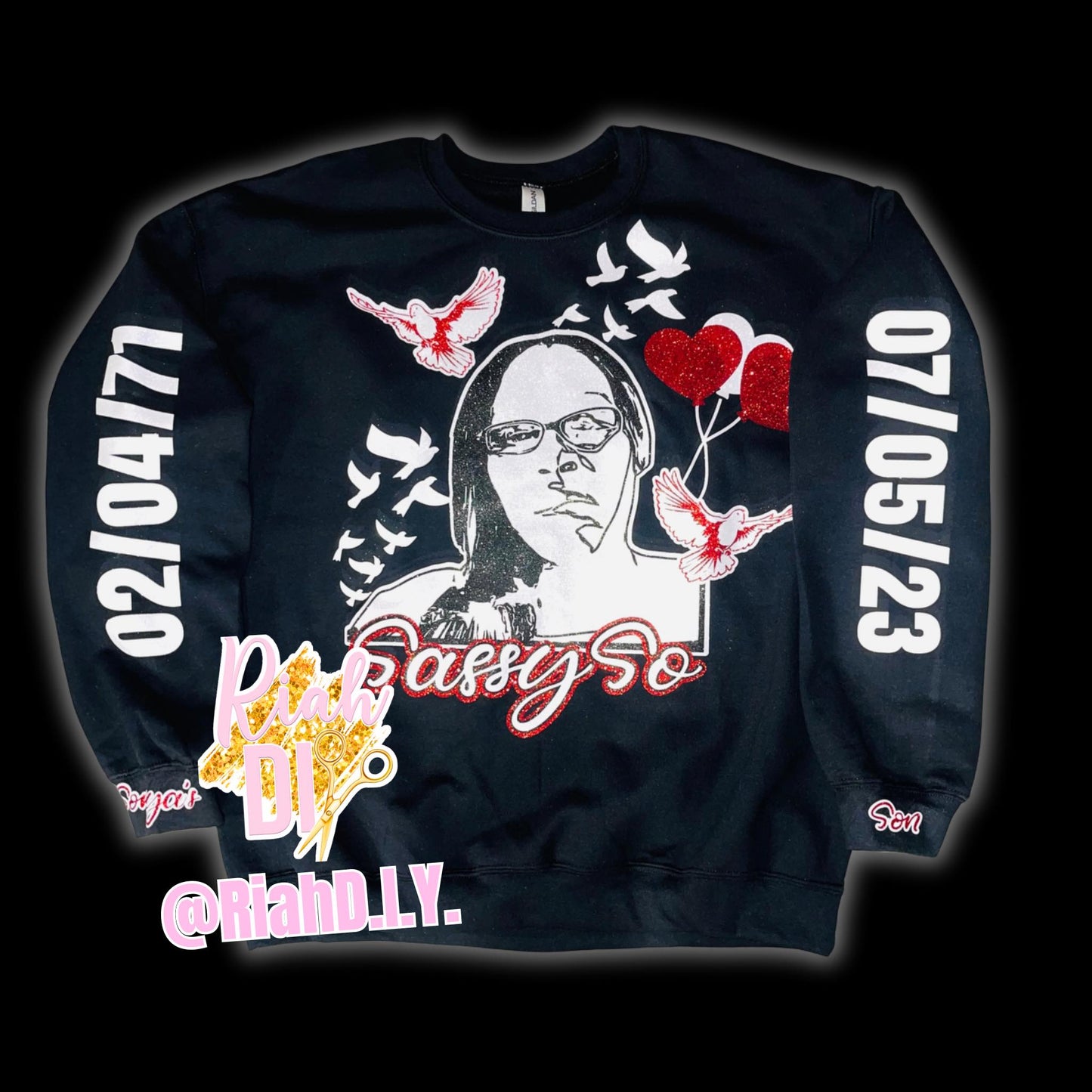 Adult Glitter Face Sweatshirt