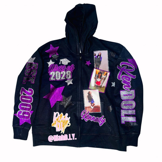 Sudadera con capucha completamente esmaltada