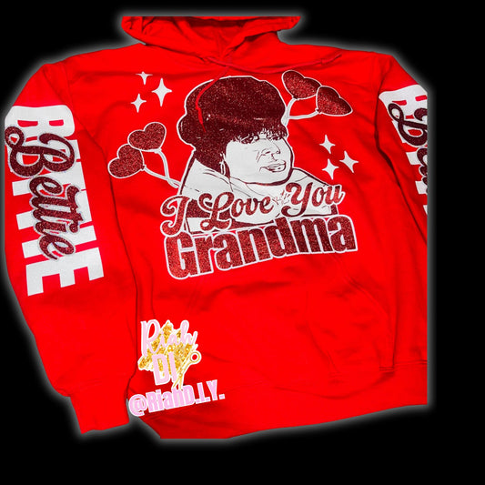 Sudadera con capucha y mangas con cara brillante