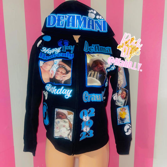Sudadera con capucha completamente esmaltada