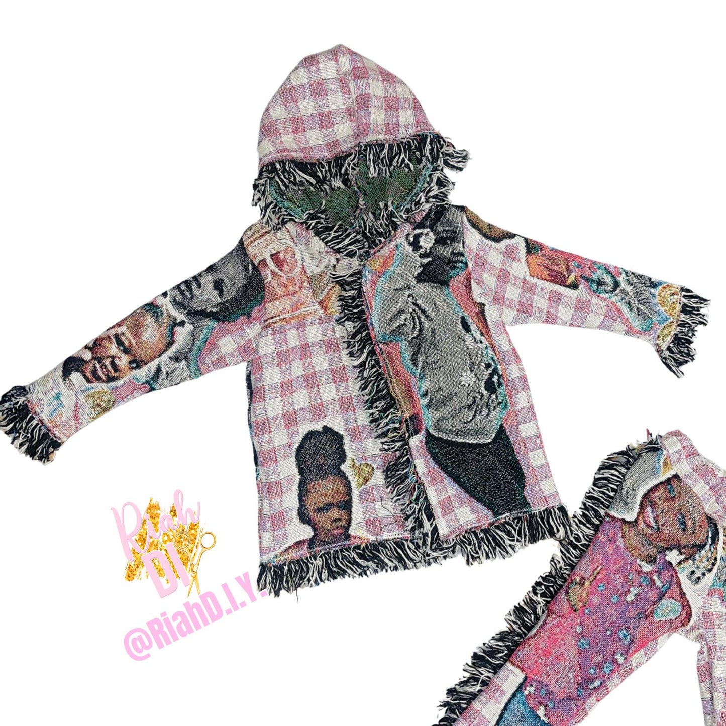 Conjunto de cárdigan y pantalón de tapiz para niño/a pequeño/a