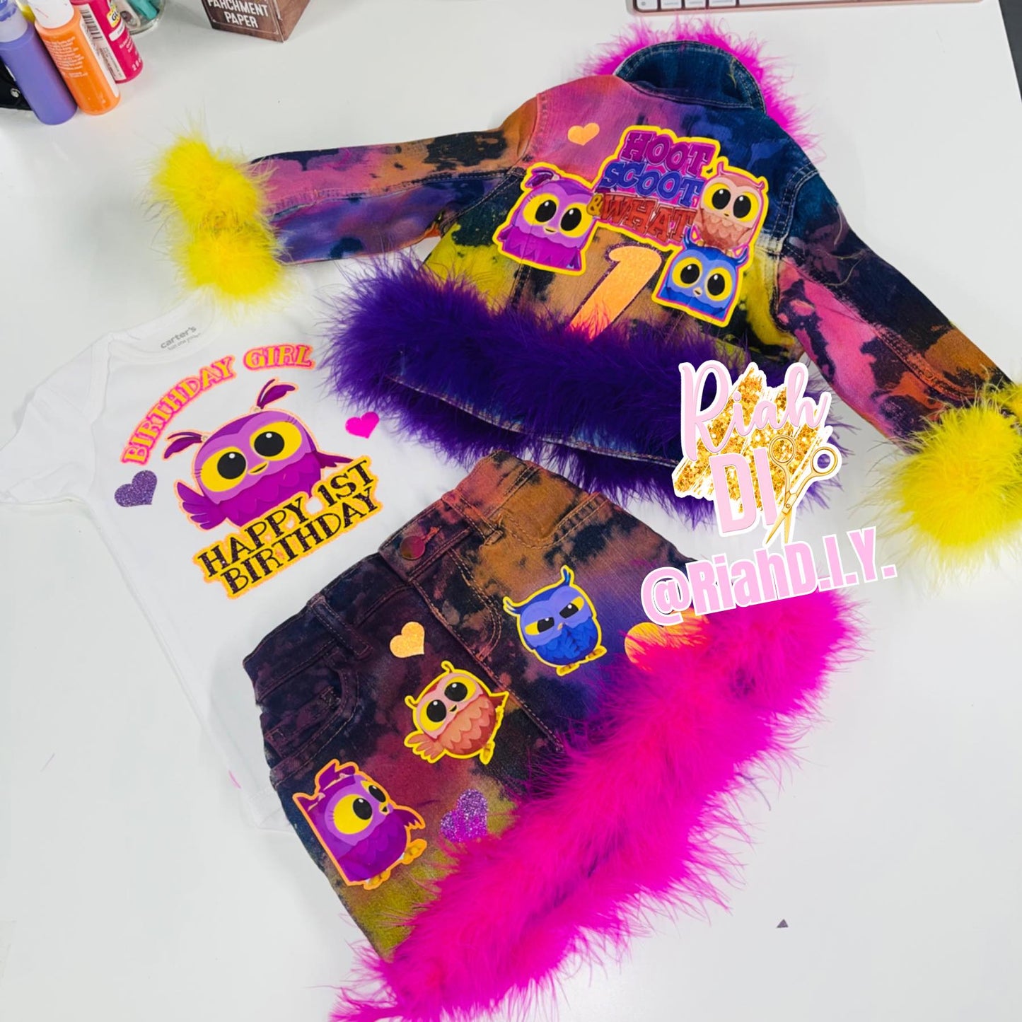 Conjunto de falda y short vaquero para niña