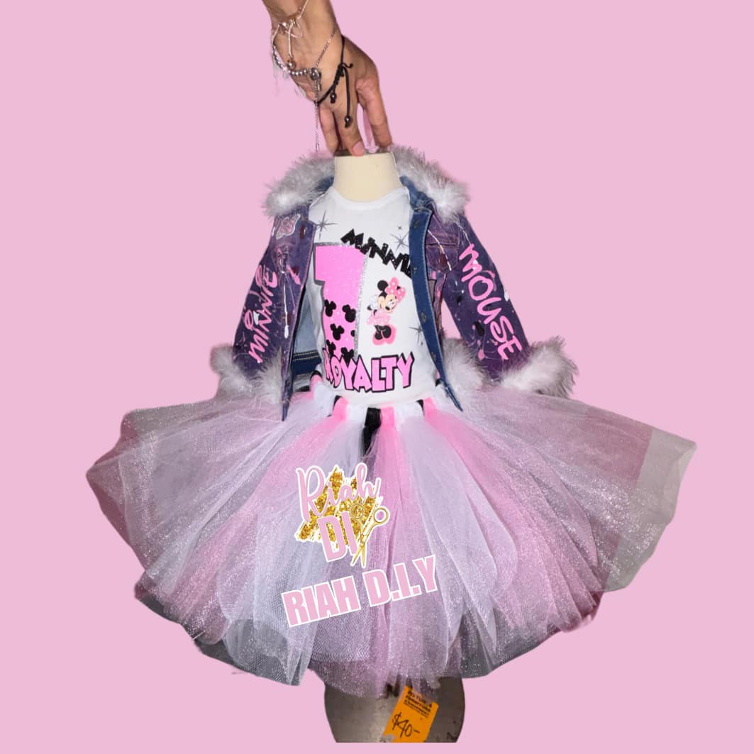Conjunto de tutú y chaqueta vaquera para niña