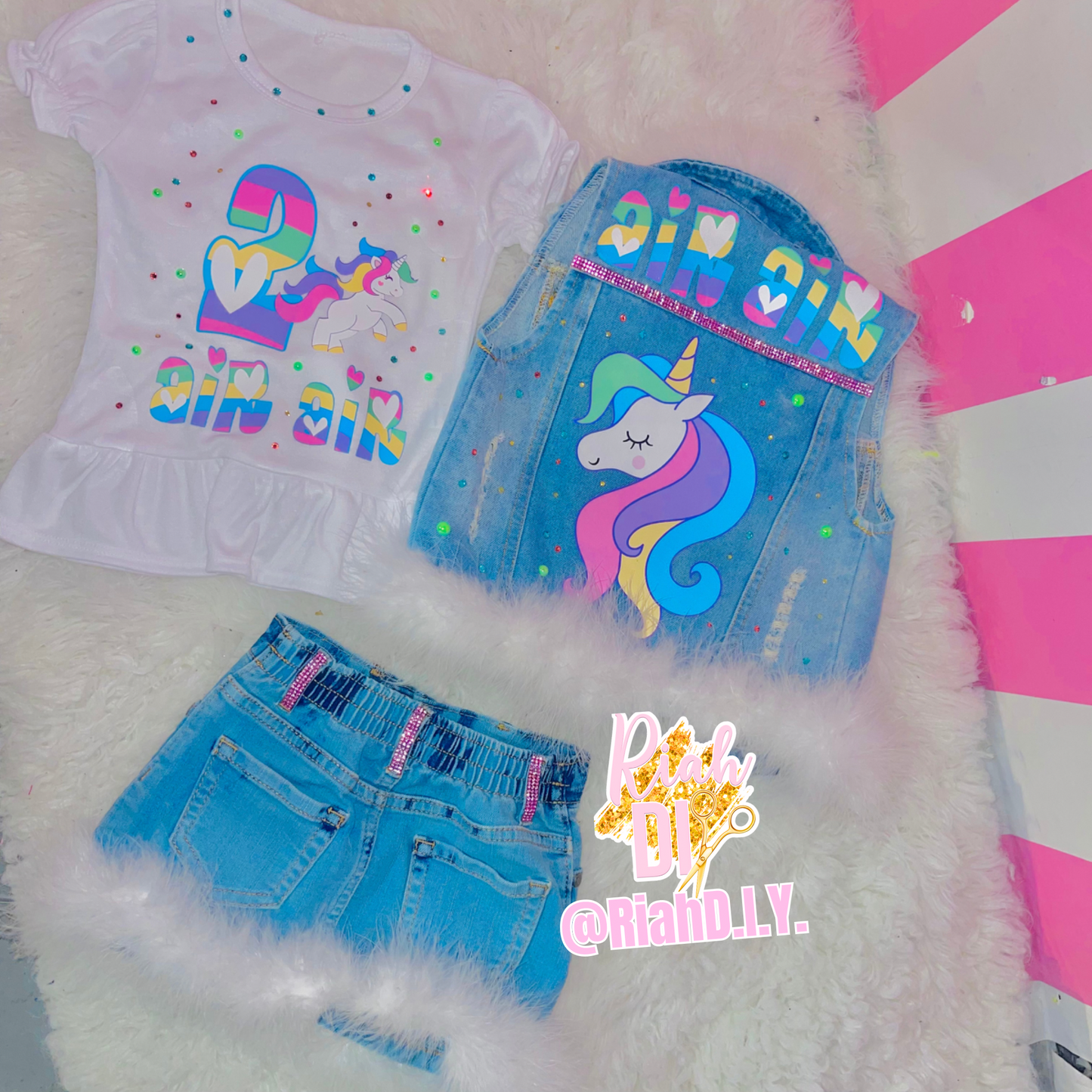Conjunto de unicornio arcoíris