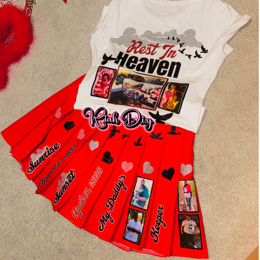 Custom Memorial Tribute Outfit – “My Daddy’s Keeper” Two-Piece Set