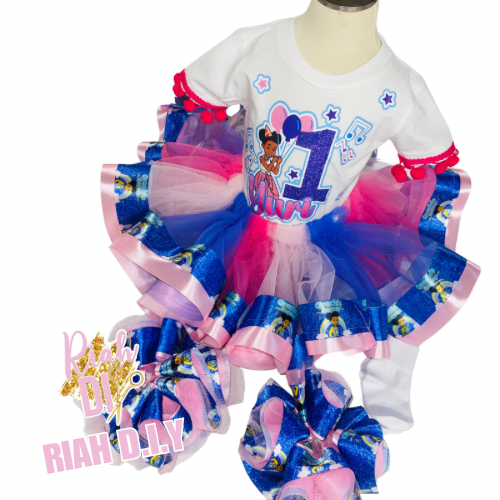 Conjunto de tutú de estilo libre con ribete de cinta