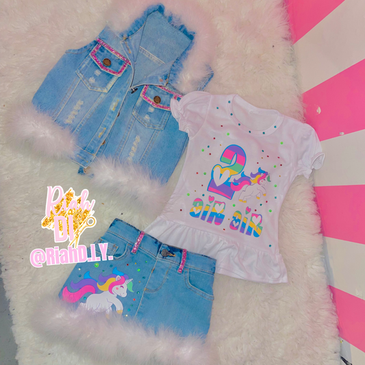 Conjunto de unicornio arcoíris
