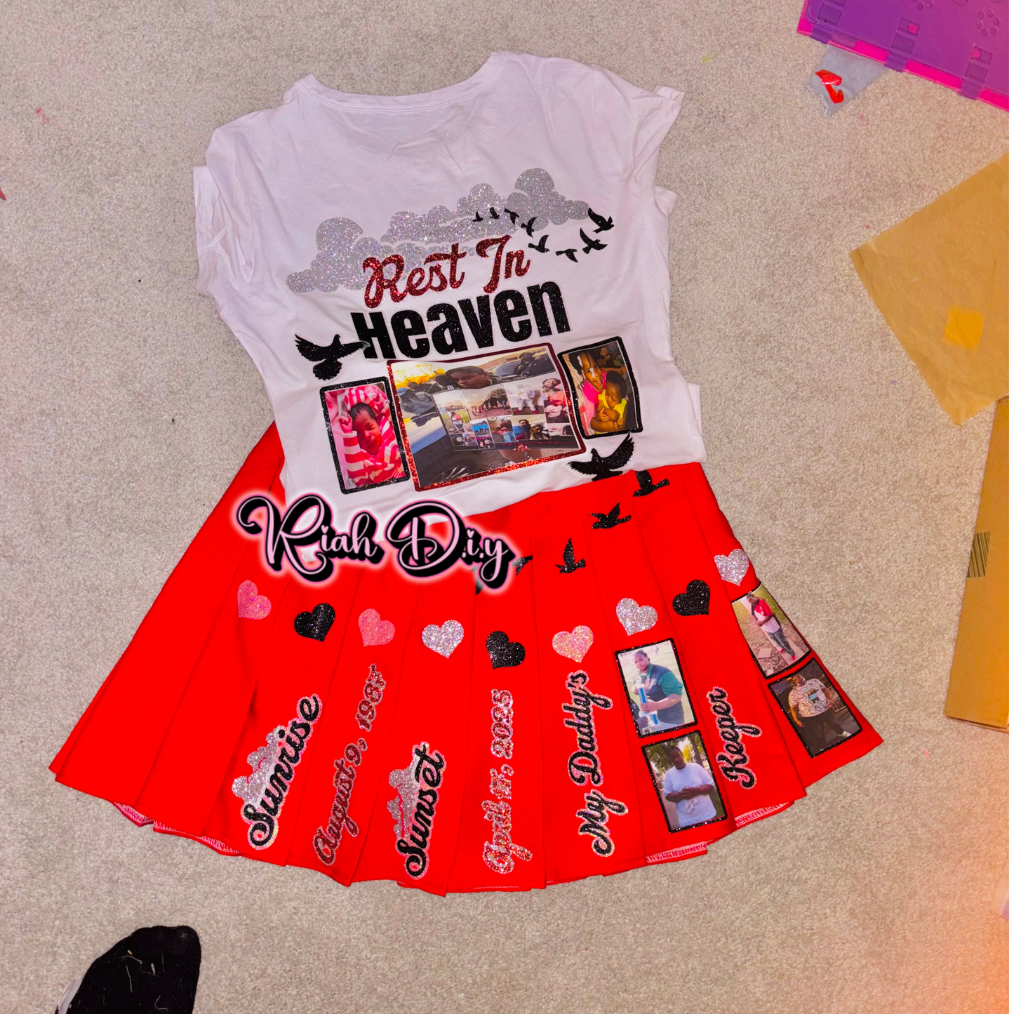 Custom Memorial Tribute Outfit – “My Daddy’s Keeper” Two-Piece Set