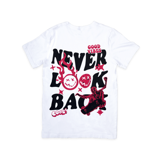 Camiseta de 4 zapatillas de cemento rojo Never Look Back