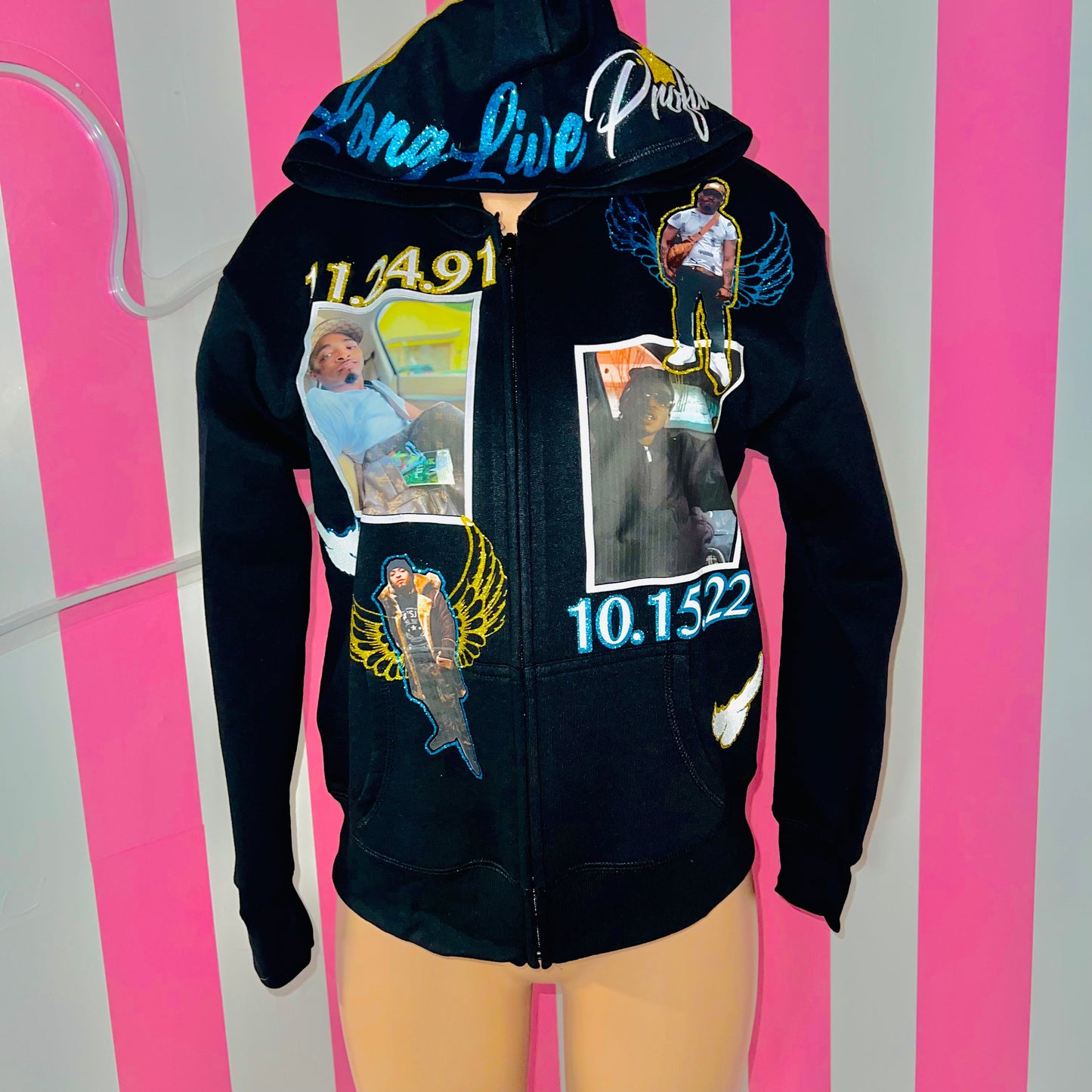 Sudadera con capucha completamente esmaltada