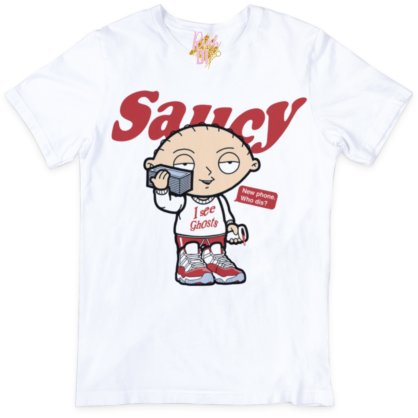 Stewie New Phone, Who Dis? Cherry 11 Tee