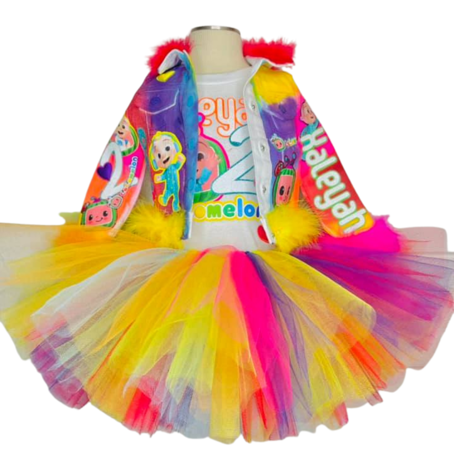 Conjunto de tutú y chaqueta vaquera para niña