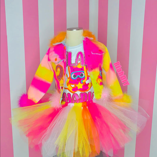 Conjunto de tutú y chaqueta vaquera para niña