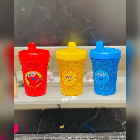 Juego de biberón y vaso para bebé con brillantina de Barrio Sésamo