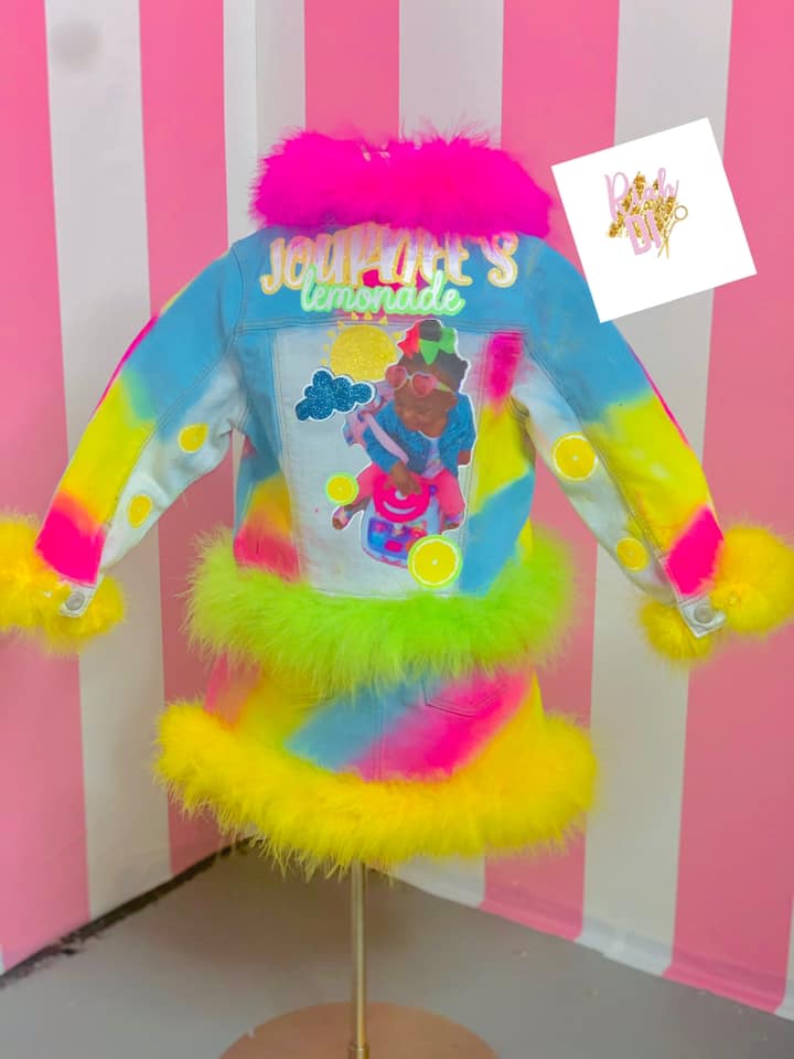 Conjunto de falda y short vaquero para niña