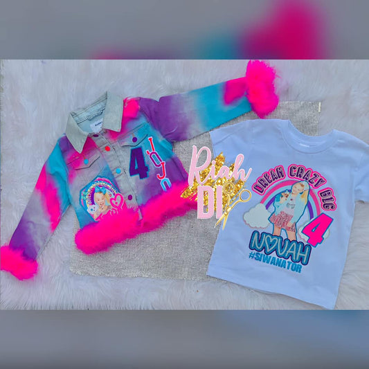 Chaqueta y camiseta vaquera para niña