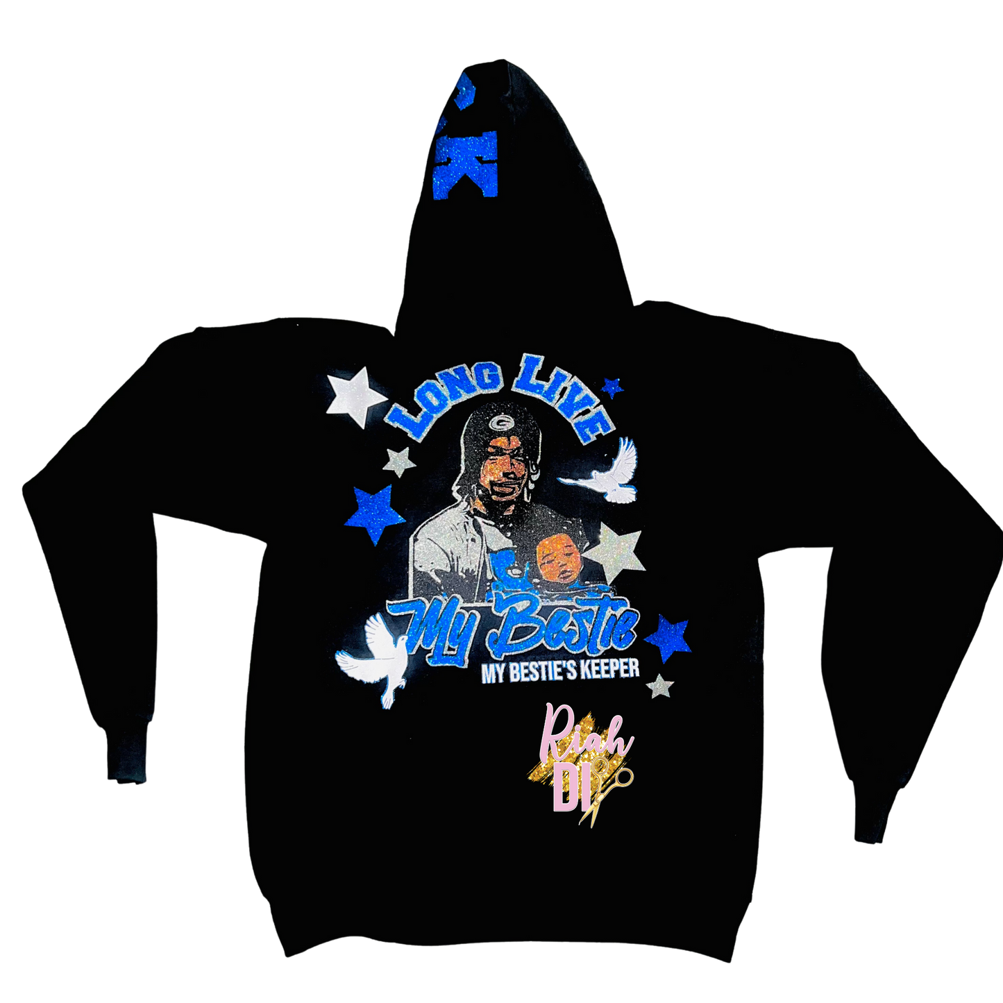 Sudadera con capucha Peekaboo con cara brillante