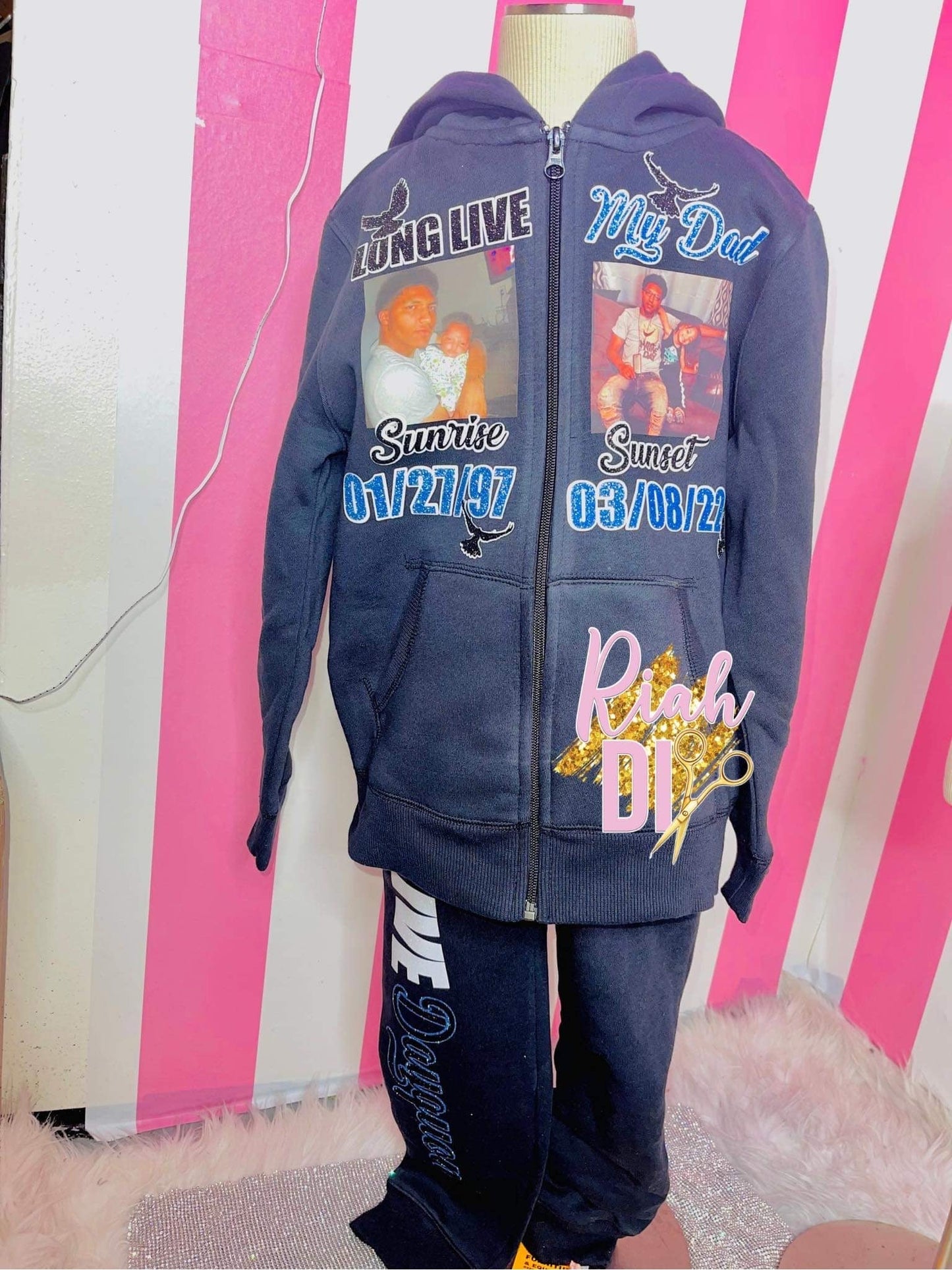 (JÓVENES) Sudadera con capucha Crescent Joggy con cara detallada y brillante