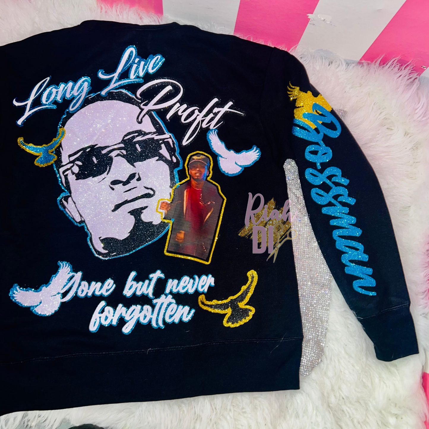 Sudadera con capucha completamente esmaltada con cara brillante