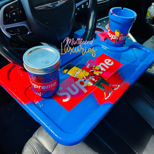 Juego de bandejas rodantes para coche
