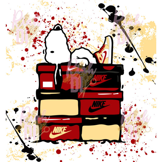 Pila de zapatos de Snoopy color tostado/burdeos 1 gráfico PNG