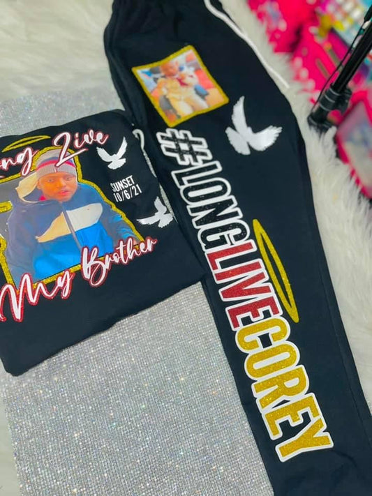 Conjunto deportivo con capucha y foto de contorno