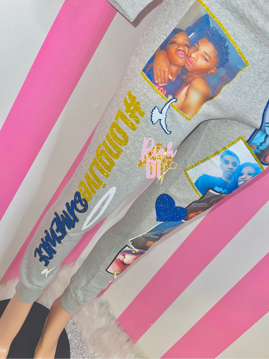 Sudadera con capucha y cremallera con foto y contorno